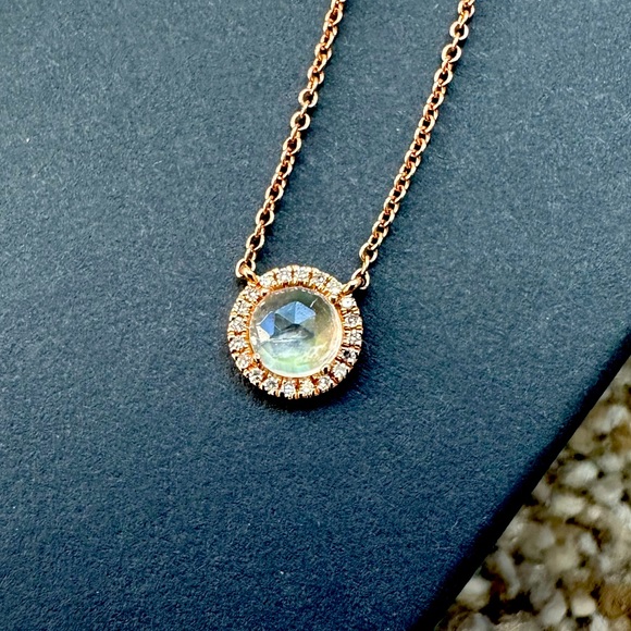 Liven Co. Diamond and Moonstone Pendant Necklace - Picture 5 of 8